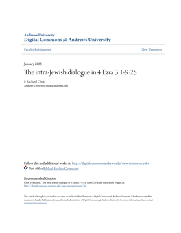 The Intra-Jewish Dialogue in 4 Ezra 3:1-9:25 P