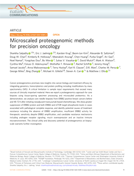 Microscaled Proteogenomic Methods for Precision Oncology