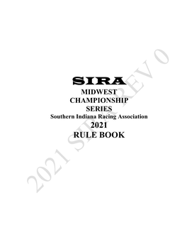 2021 SIRA Rulebook