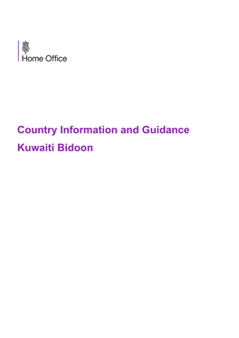 Country Information and Guidance Kuwaiti Bidoon Kuwaiti Bidoon 3 February 2014