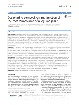 Deciphering Composition and Function of the Root Microbiome of a Legume