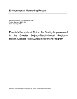 Environmental Monitoring Report People's Republic of China: Air