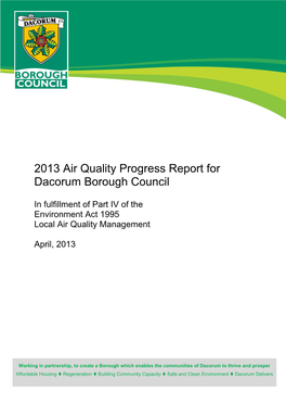 Air Quality Progress Report for Dacorum Borough Council