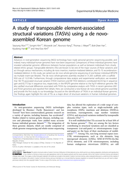 Using a De Novo-Assembled Korean Genome