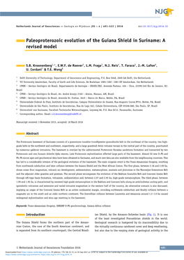 Paleoproterozoic Evolution of the Guiana Shield in Suriname: a Revised Model