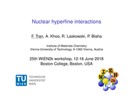 Nuclear Hyperfine Interactions