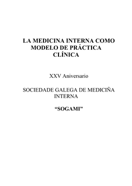 La Medicina Interna Como Modelo De Práctica Clínica