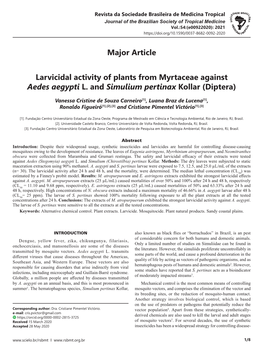 Major Article Larvicidal Activity of Plants from Myrtaceae Against