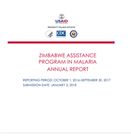 Zimbabwe Assistance Program in Malaria Annual Report