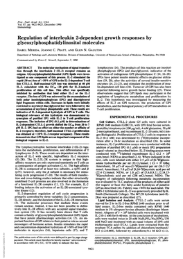 Glycosylphosphatidylinositol Molecules ISABEL MERIDA, JOANNE C