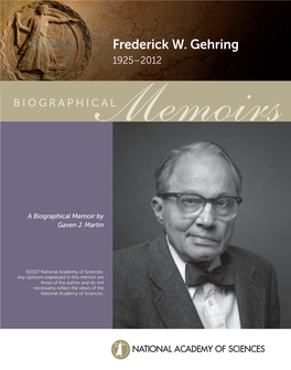Frederick W. Gehring : a Biographical Memoir