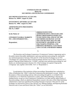 CITIGROUP GLOBAL MARKETS to SECTIONS 15(B) and 21C of the INC