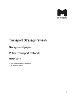 Transport Strategy Refresh Background Paper