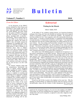 AAPP Bulletin Vol 17 #1, 2010