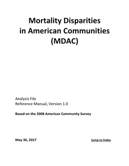 Mortality Disparities in American Communities (MDAC)