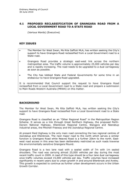 B4-1 Proposed Reclassification of Gnangara Road from a Local