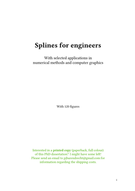 Splines for Engineers (With Selected Applications in Numerical