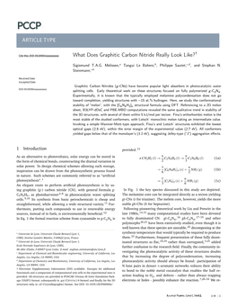 What Does Graphitic Carbon Nitride Really Look Like?†