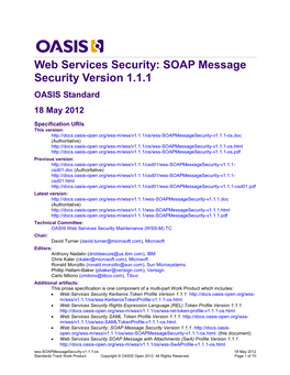 SOAP Message Security Version 1.1.1 OASIS Standard 18 May 2012