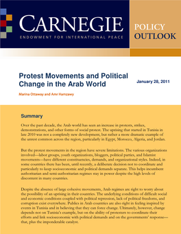 Protest Movements and Political Change in the Arab World