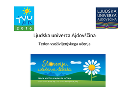 Ljudska Univerza Ajdovščina Teden Vseživljenjskega Učenja