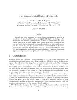 The Experimental Status of Glueballs