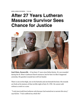 After 27 Years Lutheran Massacre Survivor Sees Chance for Justice
