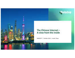 The Chinese Internet – a View from the Inside