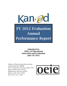 FY 2012 Evaluation Annual Performance Report