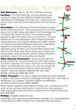 19 Fen Rivers Way- 50 Miles 20 Grid Reference – GR TL 461 572