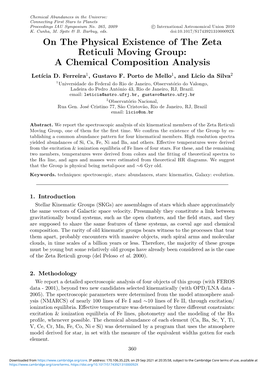 On the Physical Existence of the Zeta Reticuli Moving Group: a Chemical Composition Analysis