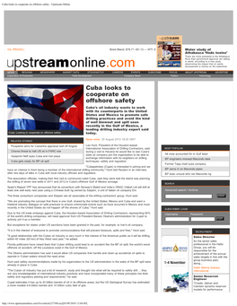 Cuba Looks to Cooperate on Offshore Safety - Upstream Online