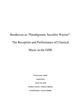 The Reception and Performance of Classical