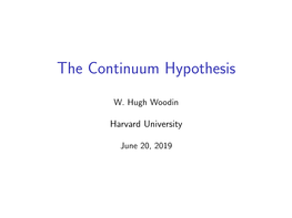 The Continuum Hypothesis