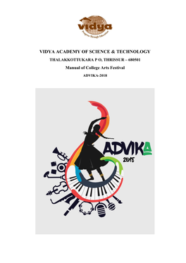 Manual of College Arts Festival ADVIKA-2018