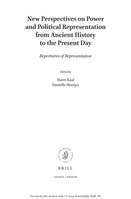 New Perspectives on Power and Political Representation from Ancient History to the Present Day