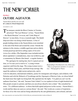 Naomi Klein : the New Yorker 6/13/12 8:12 AM