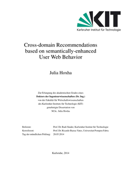 Cross-Domain Recommendations Based on Semantically-Enhanced User Web Behavior