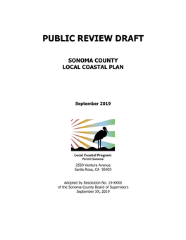 Sonoma County Local Coastal Plan Public Review Draft