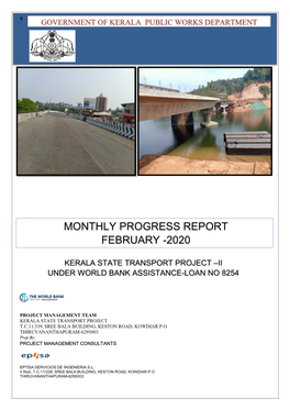 Monthly Progress Report February 2020