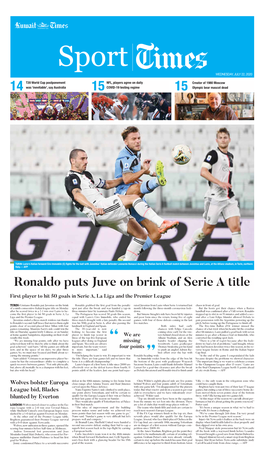 Ronaldo Puts Juve on Brink of Serie a Title