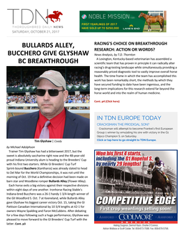 Bullards Alley, Bucchero Give Glyshaw Bc