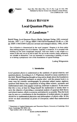 ESSAY REVIEW Local Quantum Physics