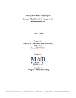 Investigative Water Study Report 2020 (PDF)