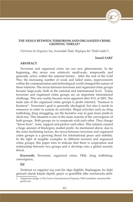 The Nexus Between Terrorism and Organized Crime; Growing Threat?