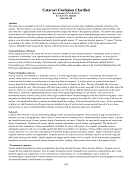 Cataract Confusion Clarified Ken Abrams, DVM, DACVO Eye Care for Animals Warwick, RI