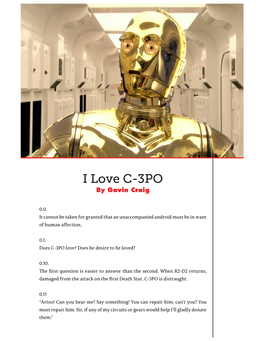 I Love C-3PO by Gavin Craig