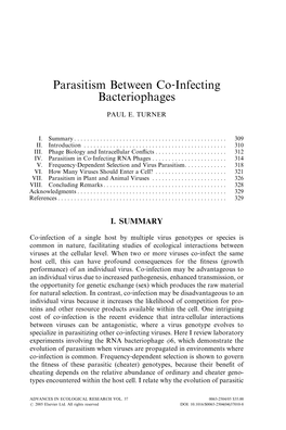 Parasitism Between Co‐Infecting Bacteriophages