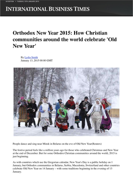 Orthodox New Year 2015: How Christian Communities Around the World Celebrate 'Old New Year'