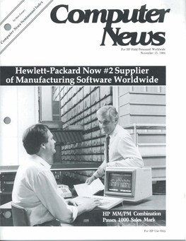 1 Hewlett-Packard Now #2 Supplier 1 of Manufacturing Software Woddwide